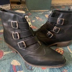 Fluevog 3-strap Jack boot, black leather DISCONTINUED
